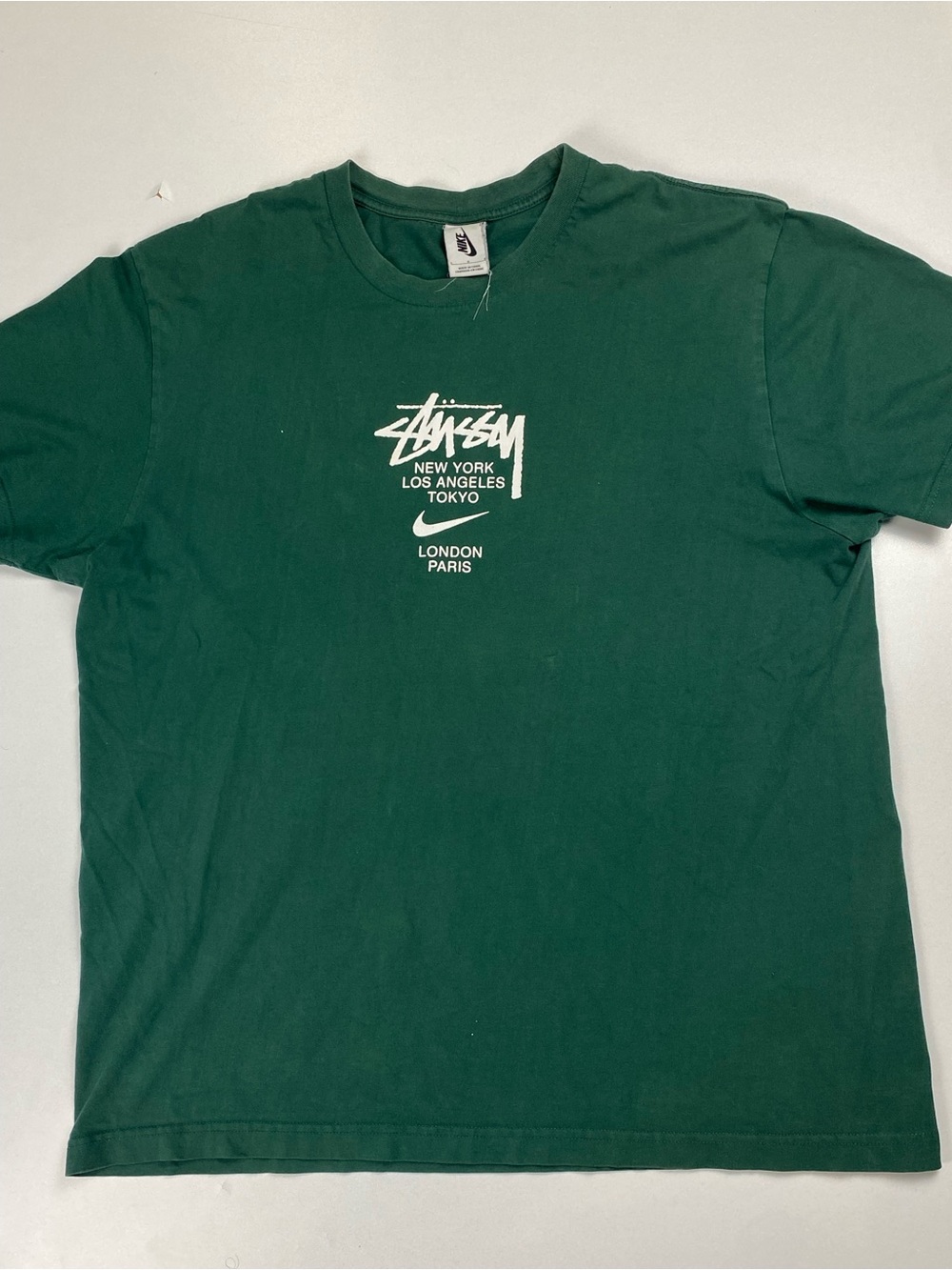 Nike X Stussy International Collab Green Tshirt - L